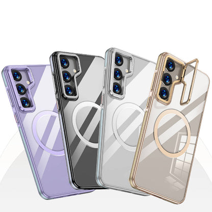 Galaxy S24 Kılıf M-safe Şarj Özellikli Wlons Standlı Efsane Kapak Mor