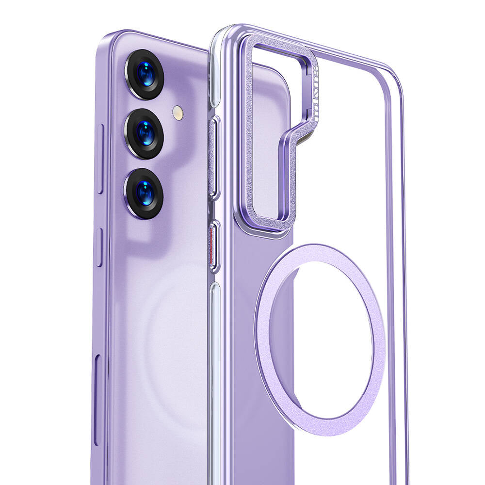 Galaxy S24 Kılıf M-safe Şarj Özellikli Wlons Standlı Efsane Kapak Mor