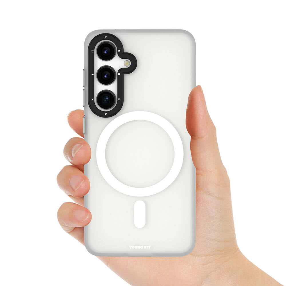 Galaxy S24 Case M-safe Charging Feature Youngkit Hidden Sand Series Cover White 