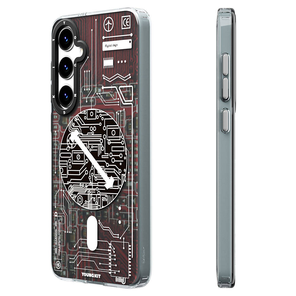 Galaxy S24 Case M-safe Charging Feature YoungKit Technology Series Cover Red 