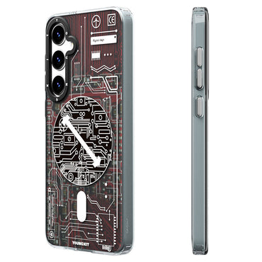 Galaxy S24 Case M-safe Charging Feature YoungKit Technology Series Cover Red 