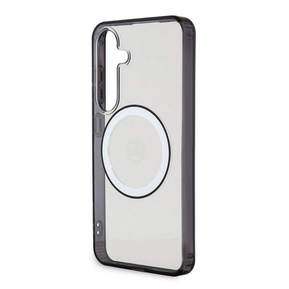 Galaxy S24 Kılıf Mercedes Benz Orjinal Lisanslı M-safe Şarj Özellikli PC TPU Transparan Black Ring Kapak Renksiz