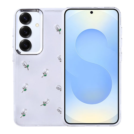 Galaxy S24 Plus Kılıf Airbag Tasarımlı Simli Şeffaf Zore Kutup Kapak Lale