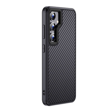 Galaxy S24 Plus Kılıf Aramid Karbon Fiber M-safe Özellikli Wlons Radison Kapak Siyah