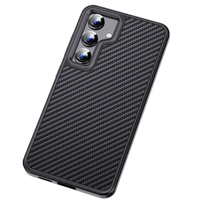 Galaxy S24 Plus Kılıf Aramid Karbon Fiber M-safe Özellikli Wlons Radison Kapak Siyah
