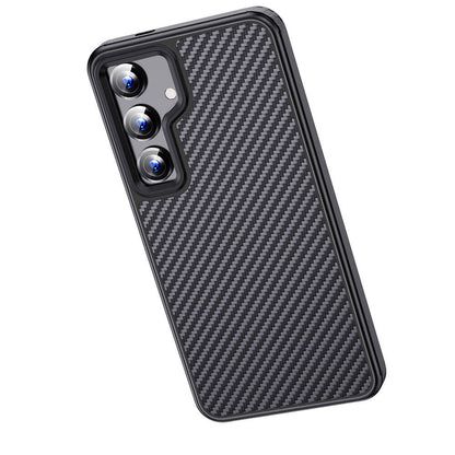 Galaxy S24 Plus Kılıf Aramid Karbon Fiber M-safe Özellikli Wlons Radison Kapak Siyah