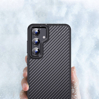 Galaxy S24 Plus Kılıf Aramid Karbon Fiber M-safe Özellikli Wlons Radison Kapak Siyah