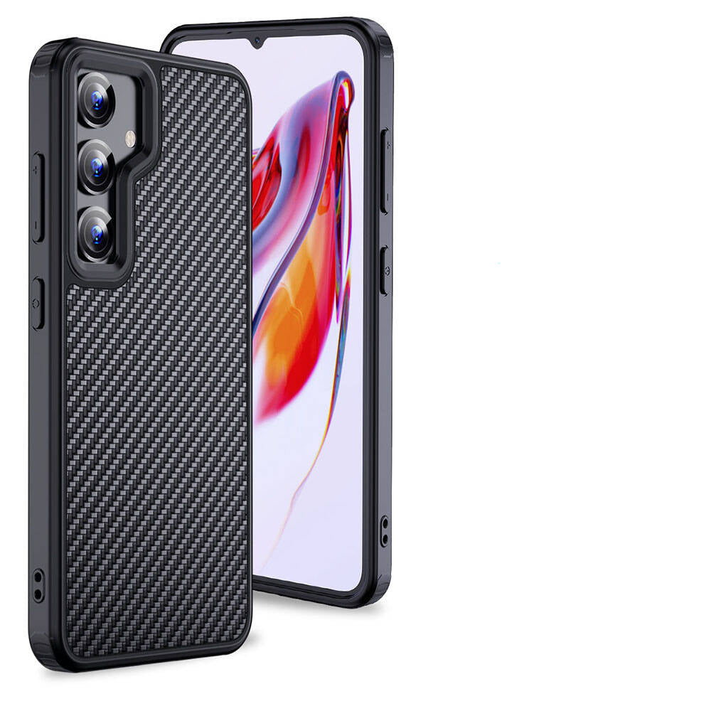 Galaxy S24 Plus Kılıf Aramid Karbon Fiber M-safe Özellikli Wlons Radison Kapak Siyah