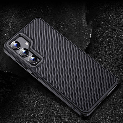 Galaxy S24 Plus Kılıf Aramid Karbon Fiber M-safe Özellikli Wlons Radison Kapak Siyah
