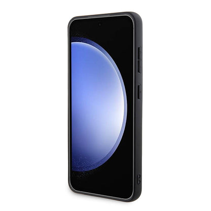 Galaxy S24 Plus Kılıf BMW Orjinal Lisanslı M-safe Şarj Özellikli M Logolu Üç Çizgili PU Karbon Kapak Siyah