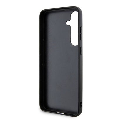 Galaxy S24 Plus Kılıf BMW Orjinal Lisanslı M-safe Şarj Özellikli Yarım Dokulu Circle Leather Kapak Siyah