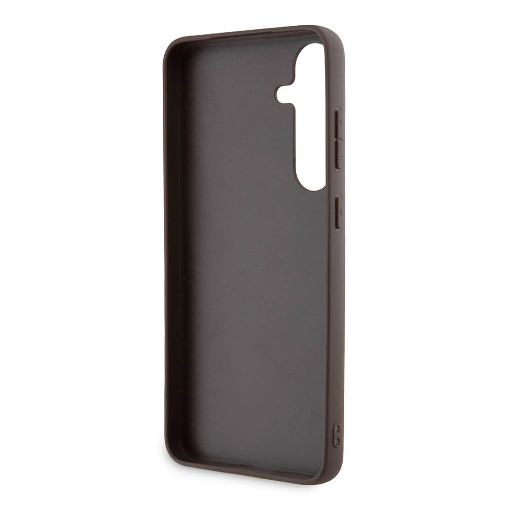 Galaxy S24 Plus Case Guess Original Licensed PU Triangle Logo 4G Patterned Cover White