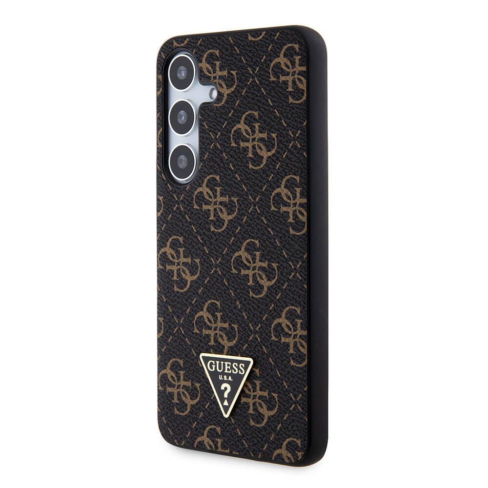 Galaxy S24 Plus Case Guess Original Licensed PU Triangle Logo 4G Patterned Cover White