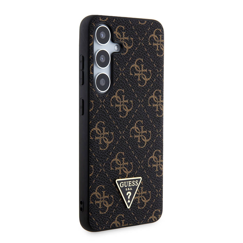 Galaxy S24 Plus Case Guess Original Licensed PU Triangle Logo 4G Patterned Cover White