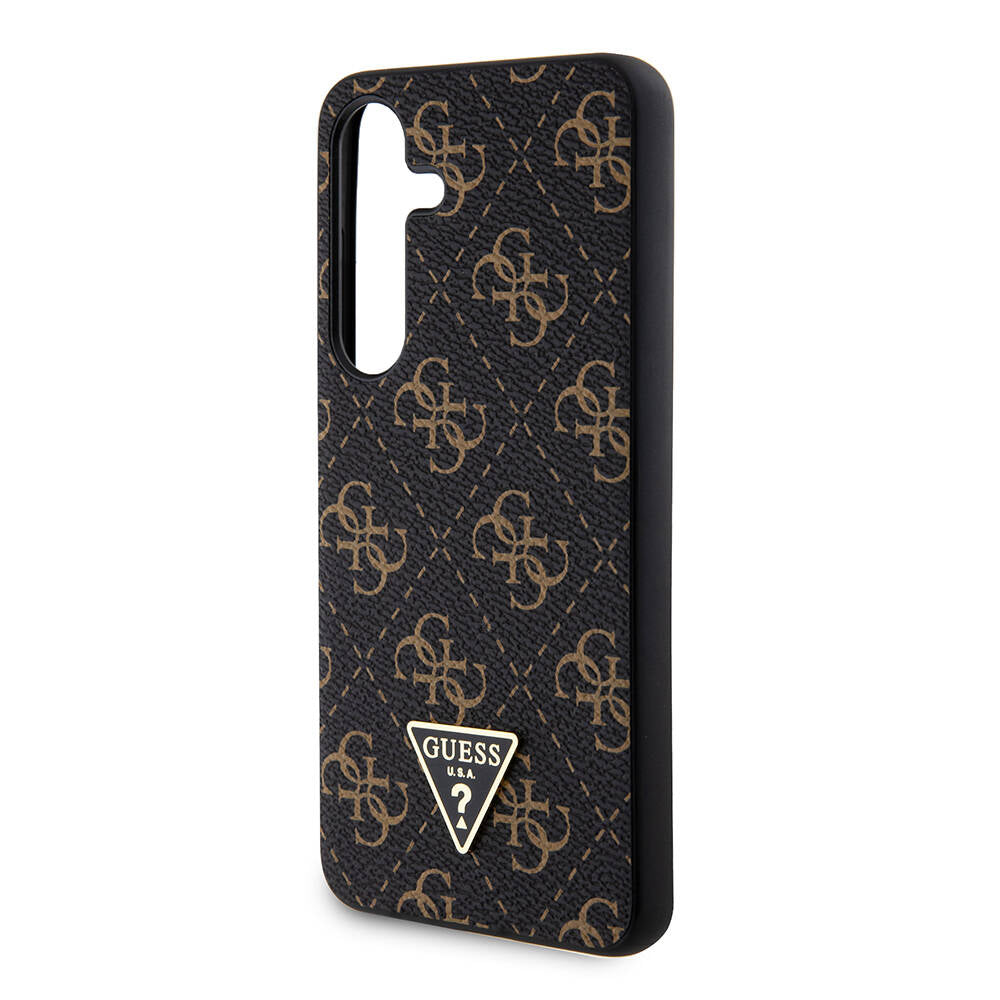 Galaxy S24 Plus Case Guess Original Licensed PU Triangle Logo 4G Patterned Cover White