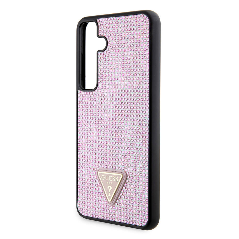 Galaxy S24 Plus Case Guess Original Licensed Stone Back Surface Triangle Logo Cover Gold