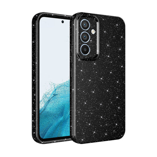 Galaxy S24 Plus Case Camera Protection Glitter Luxury Zore Cotton Cover Black 
