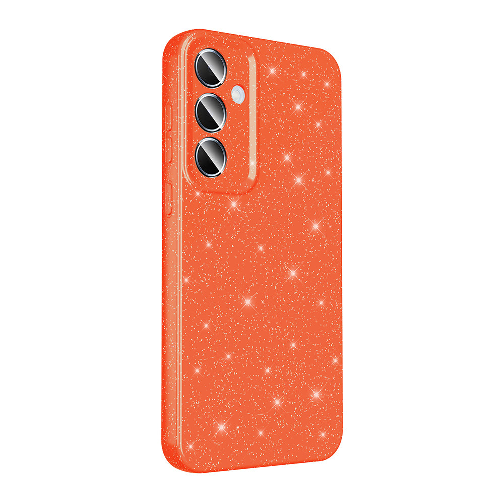 Galaxy S24 Plus Case Camera Protection Glitter Luxury Zore Cotton Cover Silver 