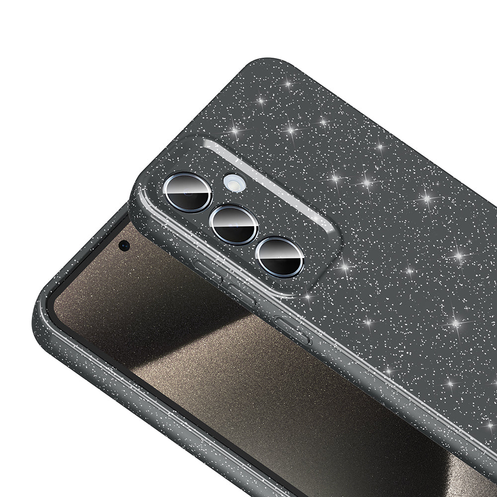 Galaxy S24 Plus Case Camera Protection Glitter Luxury Zore Cotton Cover Silver 