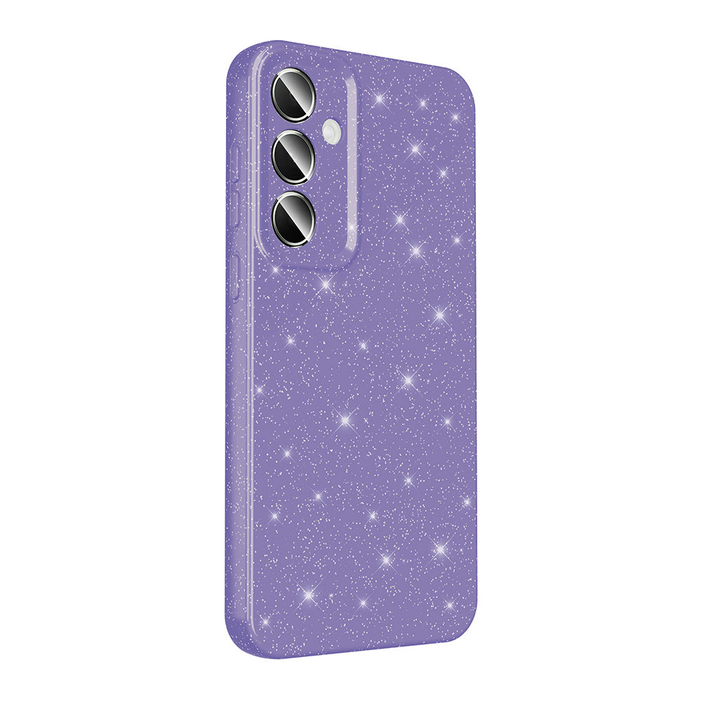 Galaxy S24 Plus Case Camera Protection Glitter Luxury Zore Cotton Cover Silver 
