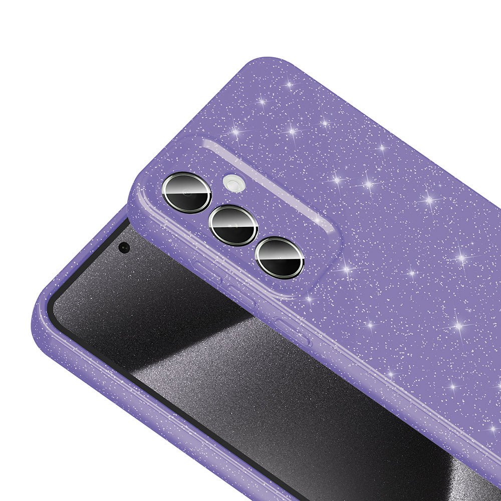 Galaxy S24 Plus Case Camera Protection Glitter Luxury Zore Cotton Cover Silver 