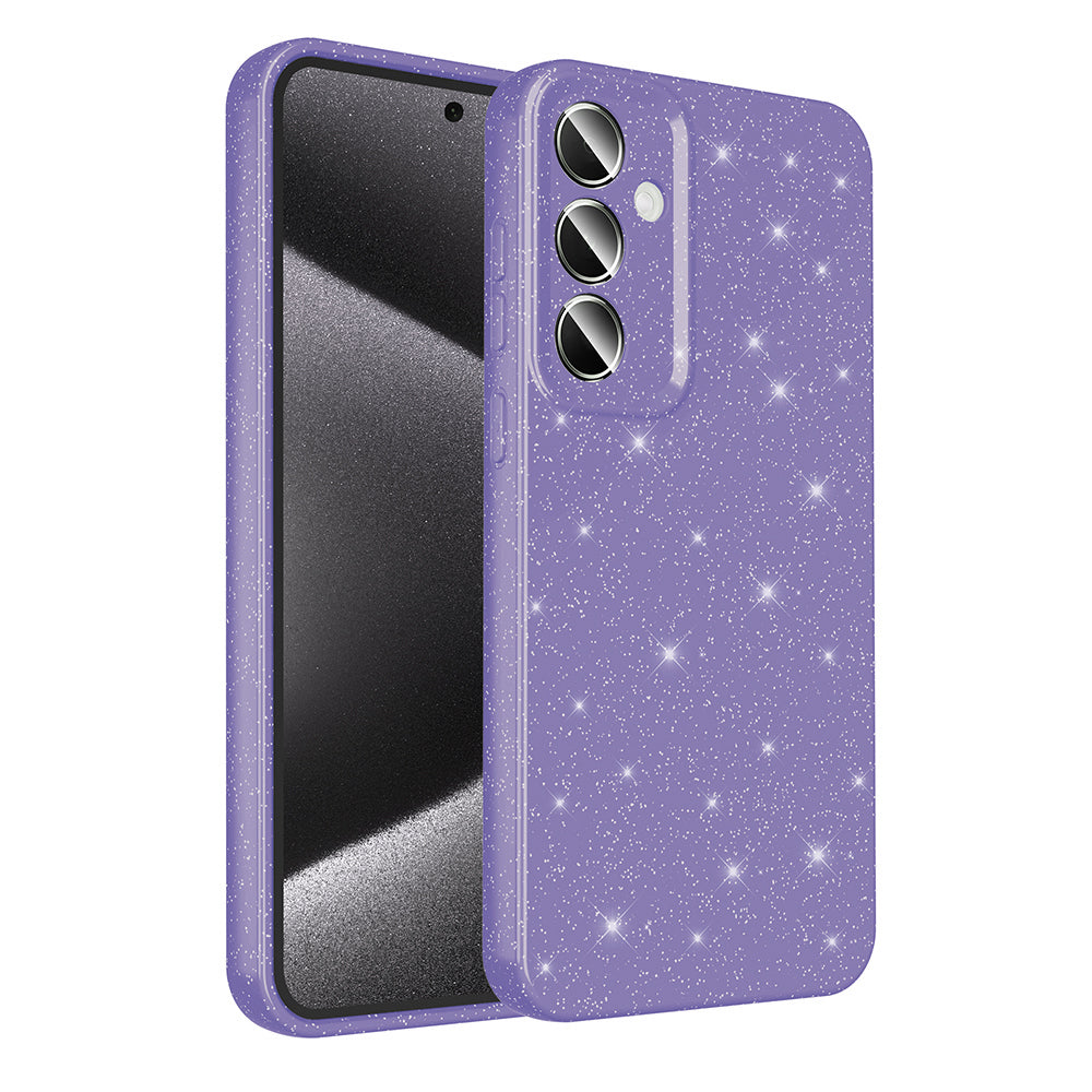 Galaxy S24 Plus Case Camera Protection Glitter Luxury Zore Cotton Cover White 