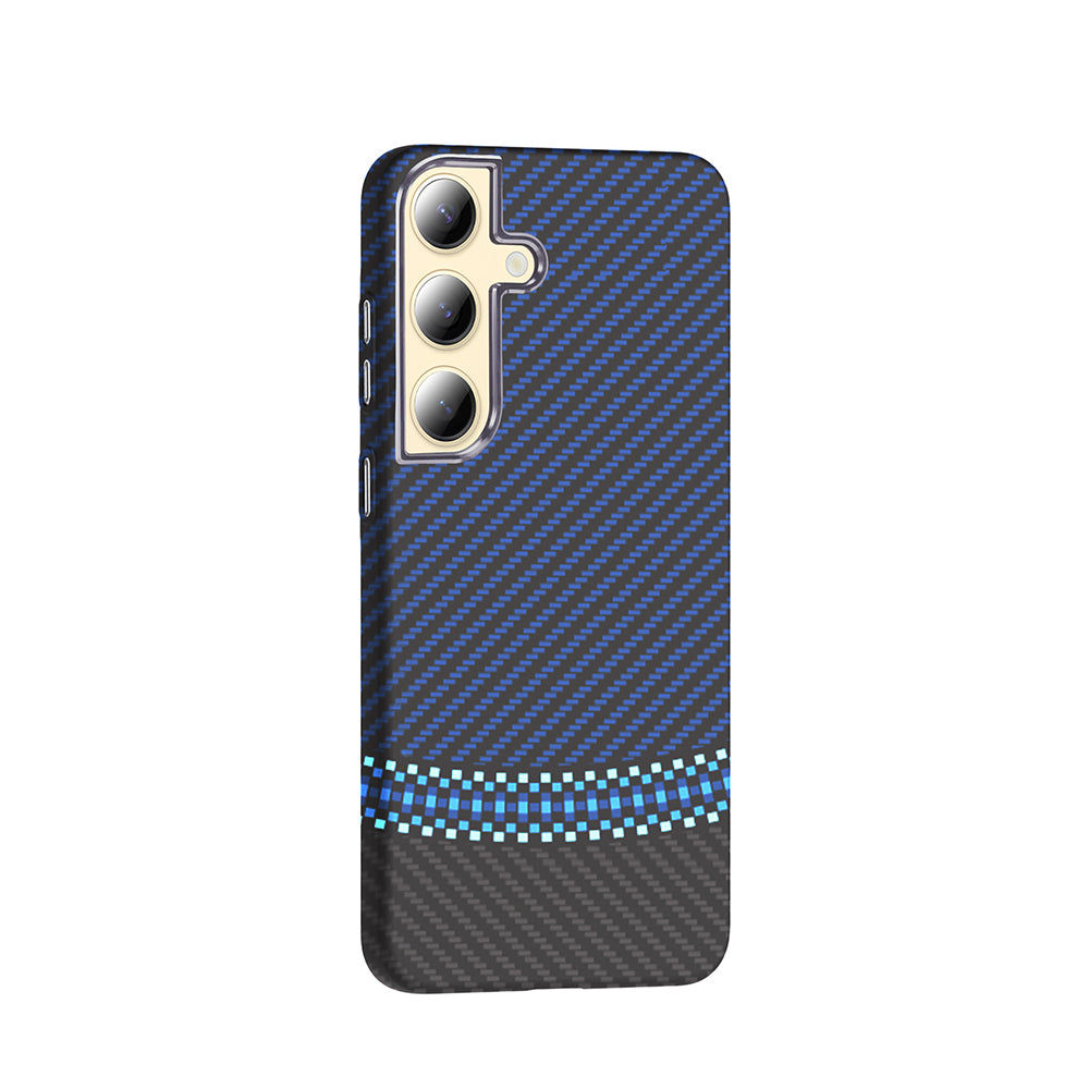 Galaxy S24 Plus Case with M-safe Charging Function Carbon Fiber Look Zore Gros Cover Black 
