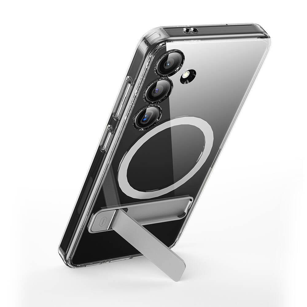 Galaxy S24 Plus Case M-safe Charging Feature Camera Protection Stand Wiwu KCC-025 Aurora Series Cover Transparent 