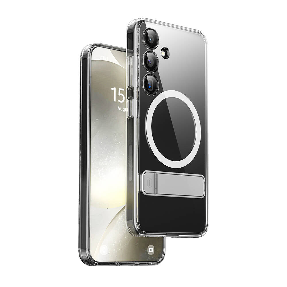 Galaxy S24 Plus Case M-safe Charging Feature Camera Protection Stand Wiwu KCC-025 Aurora Series Cover Transparent 