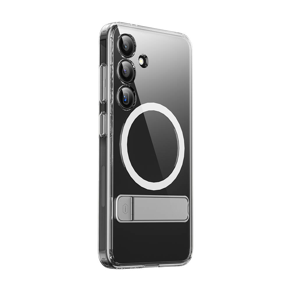 Galaxy S24 Plus Case M-safe Charging Feature Camera Protection Stand Wiwu KCC-025 Aurora Series Cover Transparent 