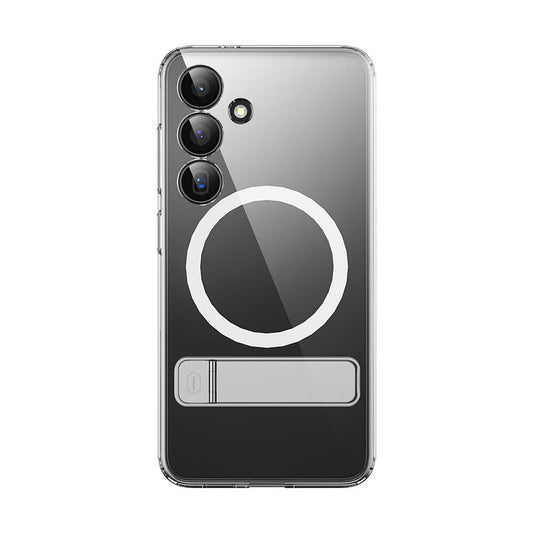 Galaxy S24 Plus Case M-safe Charging Feature Camera Protection Stand Wiwu KCC-025 Aurora Series Cover Transparent 