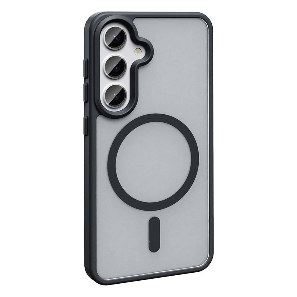 Galaxy S24 Plus Case M-safe Charging Feature Matte Back Surface Zore Sio Cover Gray 