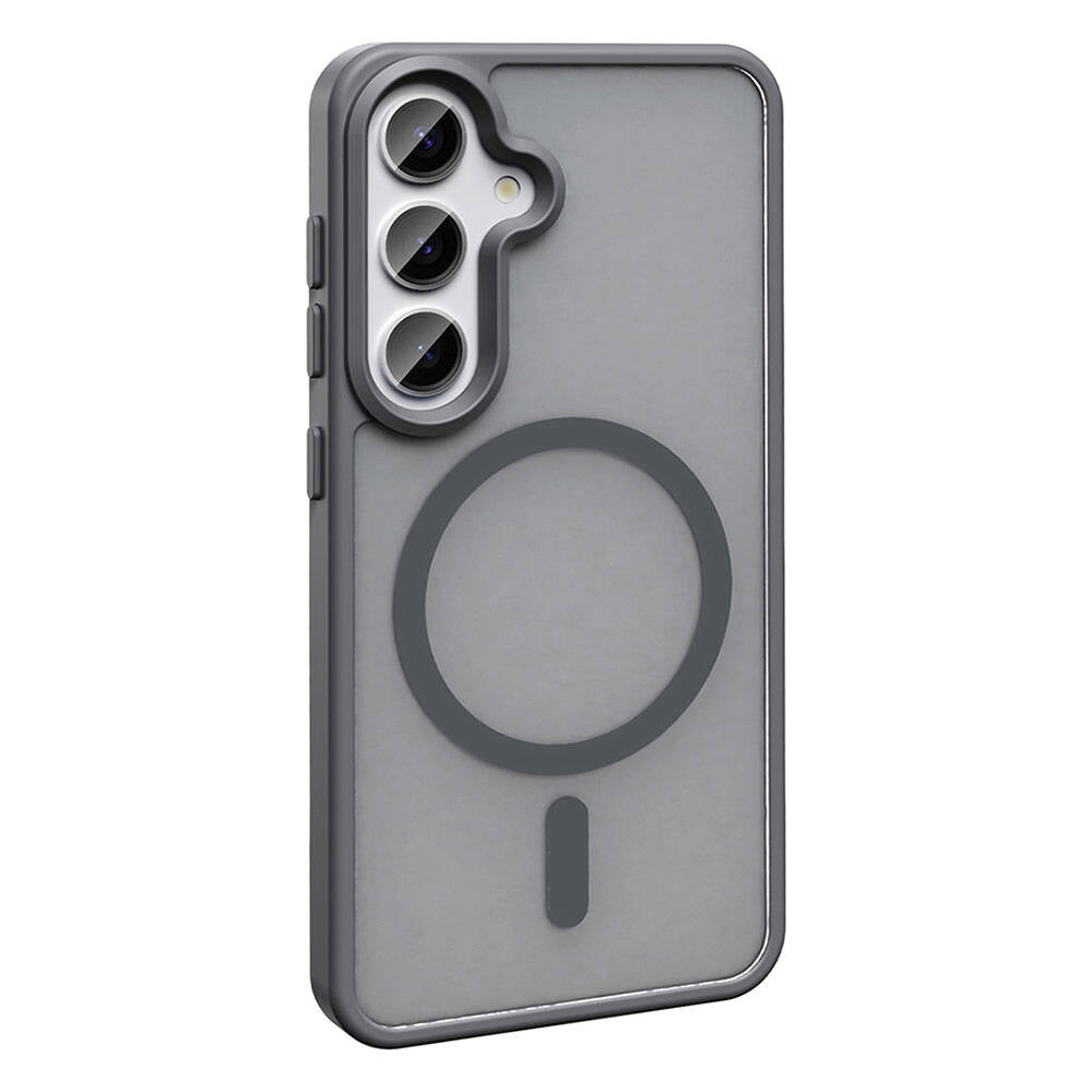 Galaxy S24 Plus Case M-safe Charging Feature Matte Back Surface Zore Sio Cover Gray 