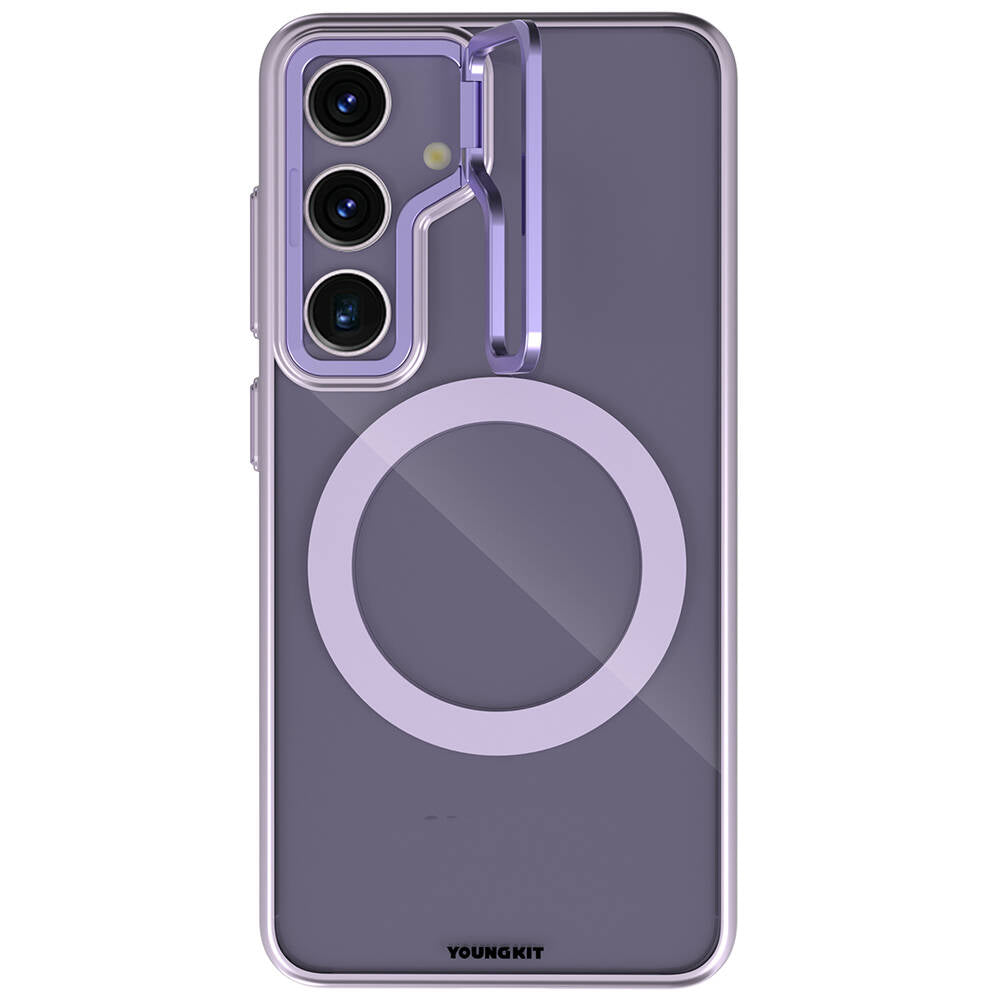 Galaxy S24 Plus Case M-safe Charging Feature Anti-Yellowing Youngkit Crystal Grid Cover Purple 