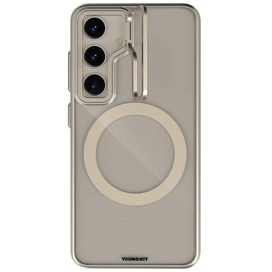 Galaxy S24 Plus Case M-safe Charging Feature Anti-Yellowing Youngkit Crystal Grid Cover Gold 