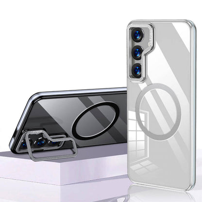 Galaxy S24 Plus Kılıf M-safe Şarj Özellikli Wlons Standlı Efsane Kapak Gold