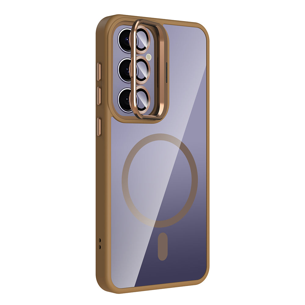 Galaxy S24 Plus Case with Stand and Camera Lens Gift, M-Safe Charging Feature, Zore Etro Cover Navy Blue 