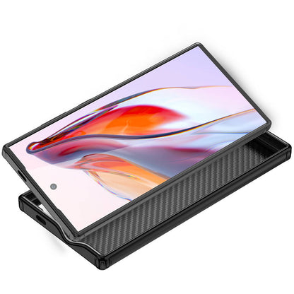 Galaxy S24 Ultra Kılıf Aramid Karbon Fiber M-safe Özellikli Wlons Radison Kapak Siyah