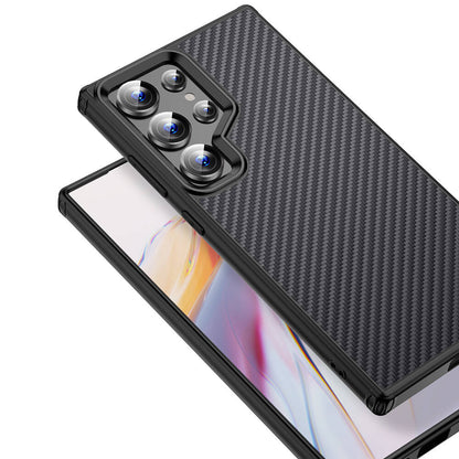 Galaxy S24 Ultra Kılıf Aramid Karbon Fiber M-safe Özellikli Wlons Radison Kapak Siyah