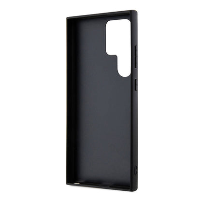 Galaxy S24 Ultra Kılıf BMW Orjinal Lisanslı M-safe Şarj Özellikli Yarım Dokulu Circle Leather Kapak Siyah
