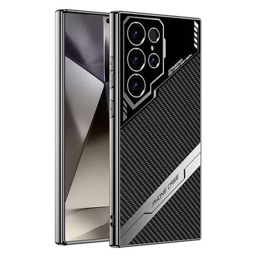 Galaxy S24 Ultra Case Camera Protection Carbon Design Zore New Series Procase Cover Black Carbon