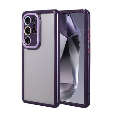 Galaxy S24 Ultra Case Camera Protection Colorful Edge and Frame Design Zore Vitamin Cover Plum 