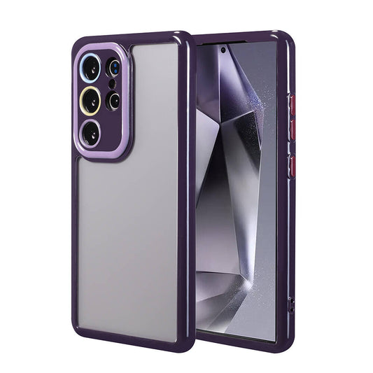 Galaxy S24 Ultra Case Camera Protection Colorful Edge and Frame Design Zore Vitamin Cover Deep Purple 