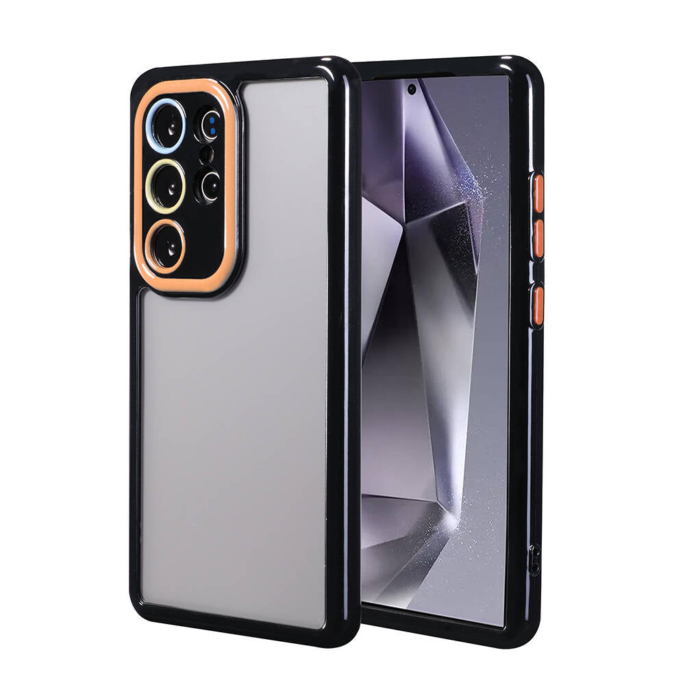 Galaxy S24 Ultra Case Camera Protection Colorful Edge and Frame Design Zore Vitamin Cover Black 
