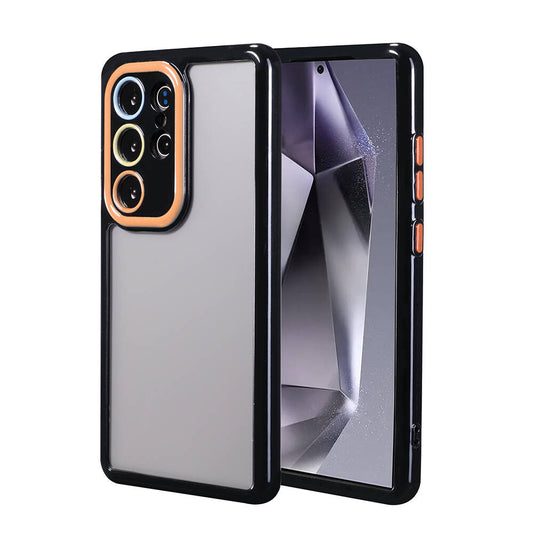 Galaxy S24 Ultra Case Camera Protection Colorful Edge and Frame Design Zore Vitamin Cover Black 