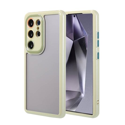 Galaxy S24 Ultra Case Camera Protection Colorful Edge and Frame Design Zore Vitamin Cover Green 