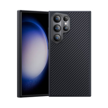 Galaxy S24 Ultra Case Carbon Fiber M-Safe Charging Feature Benks Hybrid ArmorPro 600D Kevlar Cover Black 