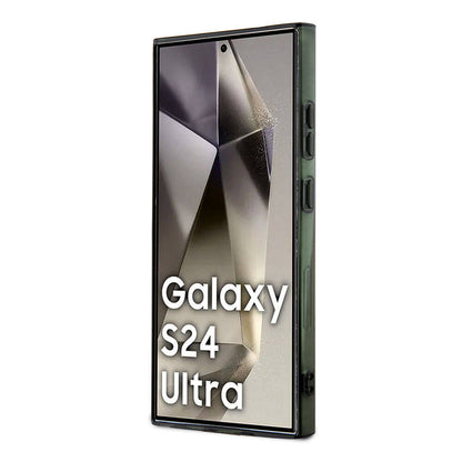 Galaxy S24 Ultra Kılıf Lacoste Orjinal Lisanslı M-safe Şarj Özellikli Çift Katmanlı Timsah Logolu Blend Monogram Kapak Petrol Yeşil