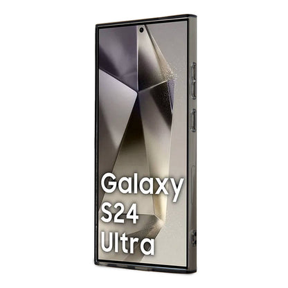 Galaxy S24 Ultra Kılıf Lacoste Orjinal Lisanslı M-safe Şarj Özellikli Transparan Timsah Logo Baskılı Kapak Siyah