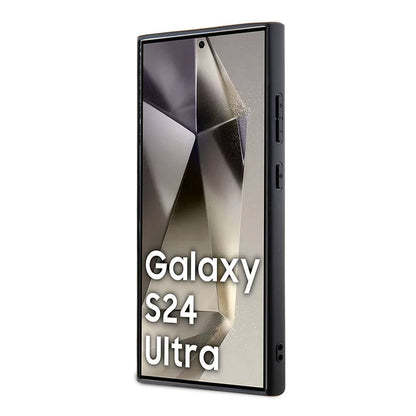 Galaxy S24 Ultra Kılıf Lacoste Orjinal Lisanslı PU Pike Desenli Arka Yüzey İkonik Timsah Dokuma Logolu Kapak Lacivert